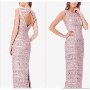 Kathryn Grace Women's Soutache Open-Back‎ Gown Blush Pink Size 8 MSRP $330